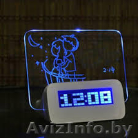 Светящийся LED-будильник «ДОСКА ДЛЯ ЗАПИСЕЙ» - Изображение #3, Объявление #1206540