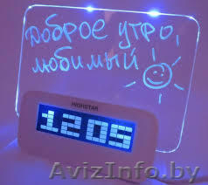Светящийся LED-будильник «ДОСКА ДЛЯ ЗАПИСЕЙ» - Изображение #2, Объявление #1206540